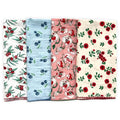APIGANIZ 4Pcs 21"x21" Cotton Bandanas for Women, Super Soft Textured Fabric, Kerchief, Scarf for Women, Gift for Her - color: Set of 4 - Q01 - Flower Collection