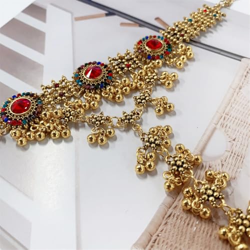 Boho Hand Chain Bracelet Ring For Women Trendy Finger Rings Retro Ethnic Style Dainty Adjustable Wrist Chain Cubic Zirconia Bracelet Wedding Jewelry Stocking Stuffers Engagement Gift - color: Colorful