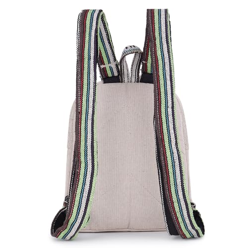 Small Lightweight Minipack Daypack Handmade Himalayan Hemp Travel, Hiking, Purse for Men, Women (Side Zipper) - size: Small