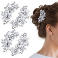 Crystal Flower Hair Clips,4Pcs Rhinestone Hair Clips Elegant Accessories for Women Bride Wedding Party Festivals