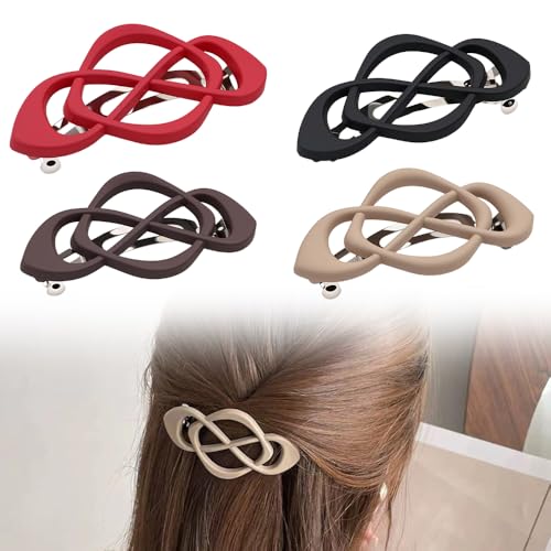 Vintage French Barrette Clips, 2025 New 4 Pack Hair Accessories for Women & Girls, Thick to Thin Hair (N) - color: N