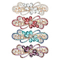 inSowni 4 Pack Luxury Glitter Sparkly Jeweled Gems Crystal Rhinestone Flower Metal French Barrettes Snap Alligator Hair Clips Headpieces Accessories for Women Girls - color: 4pcs Set E