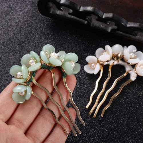 Vintage Style U Shaped Hair Clip, Hair Bun Fork Sticks Side Comb, 4 Prong Accessory