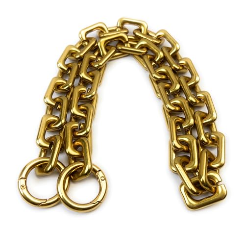 VersaKits 23.62'' Antique Gold Heavyweight Chunky Purse Chain Strap | Premium Zinc Alloy Luxury-Inspired Design Wear-Resistant Finish Easy Clip-On Installation DIY Bag Upgrades - color: Antique Gold, size: 23.62''(60cm)