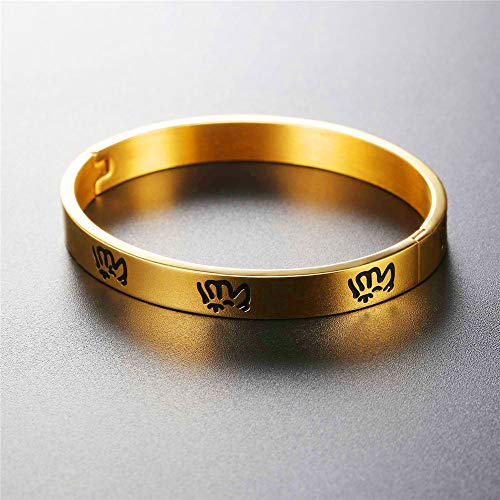 U7 Allah Necklace for Women/Men, 18K Gold Plated Square/Oval/Coin/Heart/Crescent Moon Islamic Pendant Necklace Muslim Jewelry with Chain - color: 10.Bangle Gold-Customized