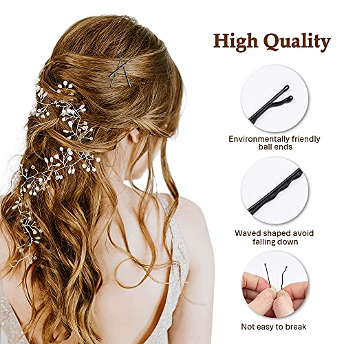 MORGLES 120Pcs Bobby Pins Black, 2Inches Bobby Hair Pins Bulk with Box for Women Girls - color: Black（2inch)