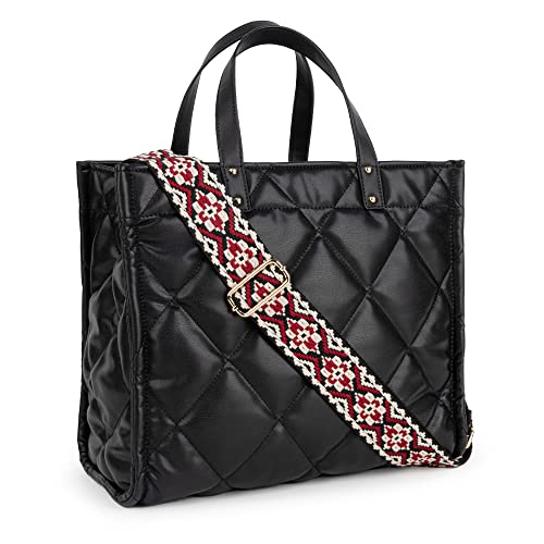 Canvas Tote Bag for Women Top Handle Handbag Crossbody Tote Bag for Women - color: B1-solid Black