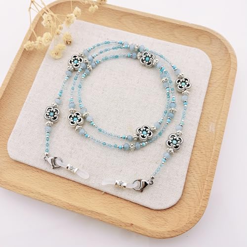Damanse Beaded Glasses Chain,Eyeglass & Sunglass Strap For Women Stylish - color: Boho Turquoise