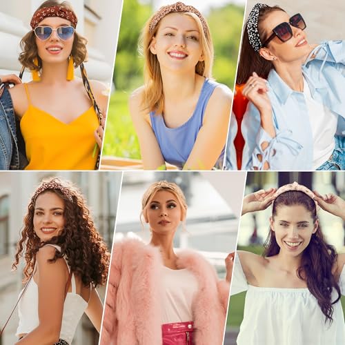DiyJibb Headbands for Women Girls - 6PCS Stylish Top Knotted Headbands - Knotted Headband for Women - Head Bands Wide Hairband Hair Accessories - color: Love-01