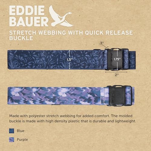 Eddie Bauer Women's Active Stretch Webbing Trail Belt With Quick Release Buckle, One Size Fits Most - color: Blue Graphic