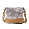 Myra Bag Floral Purses for Women - Genuine Leather and Canvas Floral Purse with Flower Print, Flower Handbags for Women - style: Saplings Shoulder Bag