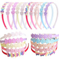 Fishdown Headband for Kids Girls, 10Pcs Rainbow Glitter Hairband for Toddler Heart Rainbow Star Non-slip Headbands with Teeth - color: Multicolor