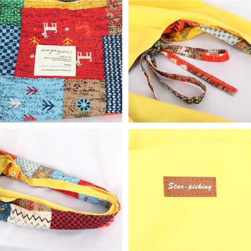 Boho purses Double-sided Tote Colorful boho bag for women - color: Brown