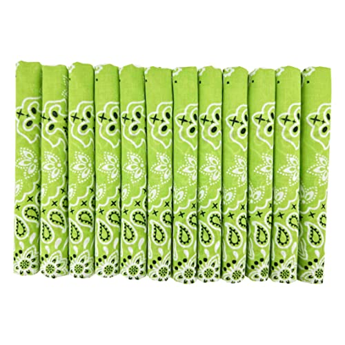 Bandanas Gift Set 12 Pack Soft Thin Handfeel Cotton Bandanna Scarf for men - color: Greenery