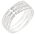 Rhinestone Bracelet for Women MultiLayer Crystal Cuff Bracelet Strand Layered Bracelet - color: Silver 5