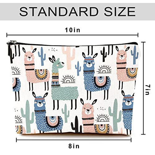 Cute Makeup Bag for Purse Canvas Waterproof Funny Cosmetic Bags for Women Zipper Travel Toiletry Pouch-Alpaca Makeup Bags - color: Alpaca Makeup Bags
