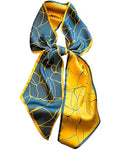 Purse Scarf For Handbags Head Scarves For Women's Hair Bags Scarfs Long Skinny Scarves Fashion Silky - color: A27-gold Ash Crack