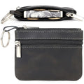 Coin Purse for Men,Coin Pouch for Men,Genuine Leather Mens Tray Purses Coin Purse Cash Change Wallet Key Holder Money Pouch (Black) - color: Black