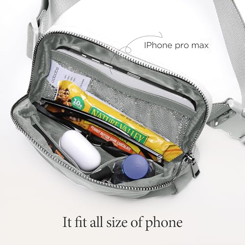 ODODOS Unisex Mini Belt Bag with Adjustable Strap Small Fanny Pack for Workout Running Traveling Hiking, Light Grey - color: Light Grey