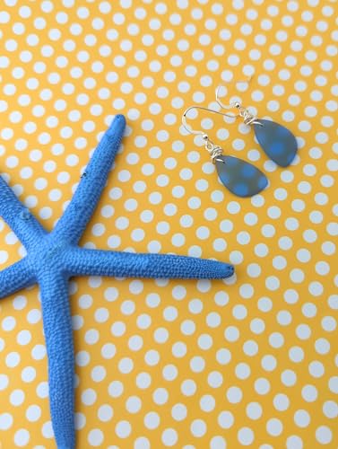 Popular Recycled Sea Glass Earrings on Sterling Silver Hooks - color: Periwinkle 2