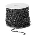 33 Feet Gunmetal Satellite Chains Bulk, 2mm 304 Stainless Steel Black Ball Beaded Cable Links Chain Roll Spool for Jewelry Making DIY Craft - color: Black Small Beads Satellite Cable Chain