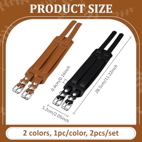 Adjustable Leather Bracelets, Leather Wrap Bracelets Leathers Cuff Bracelet Leathers Wristband for Women for DIY Craft Jewelry Making - style: Double-layer
