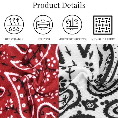 YARIEW 6Pcs Headbands Paisley Bandanas Head Bands Sweat Band Hair Wrap Headwrap Fashion Boho Wide Thick Workout Yoga Elastic Headbands Mens Cooling Running Sports Headband Sweatbands for Women and Men - color: Multi-colored-3