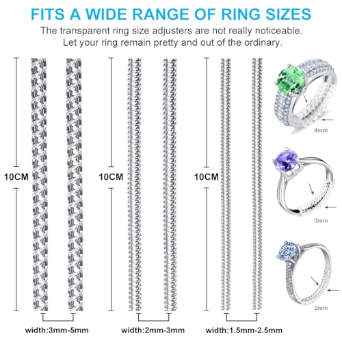 Haiou Ring Size Adjuster for Loose Rings - Clear Invisible Ring Guard, Spacer & Tightener | Sil. Resizer Extender - color: Crystal-Coil