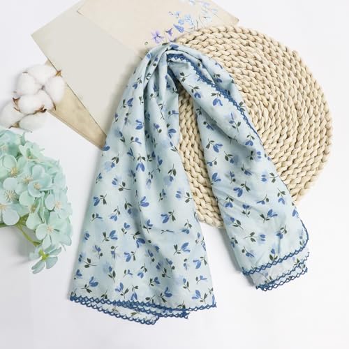 Large Cotton Bandanas for Women, 27 x 27 inch Hair Neck Scarf, Headband Square Scarf - color: Blue Sky Blue
