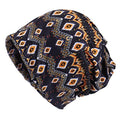 KAKU NANU Women Turban Chemo Beanies Pre Tied Caps Baggy Slouchy Headwear Sleep Scarf - color: Geometric