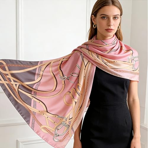 Silk Scarf Mulberry Silk Fashion Scarves Long Lightweight Shawl Wrap … - color: W05