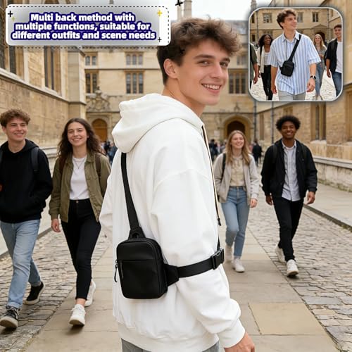Lightweight Water-Resistant Crossbody Bag, Multi-Pocket Organizer for Phone, Keys, Essentials - Unisex Mini Sling Pack for Hiking, Commute, Cycling