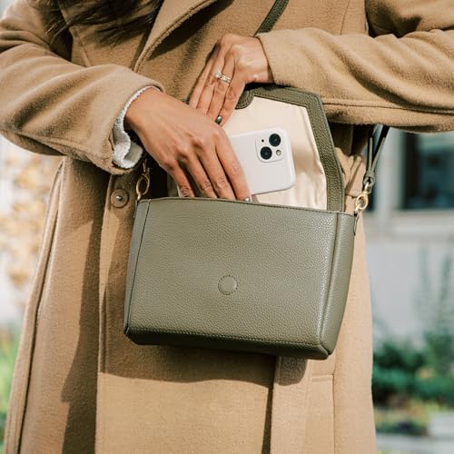 Freshly Picked Classic Crossbody Bag for Women - Stylish Handbag and Crossbody Purse Made with Premium Vegan Leather - color: Sage