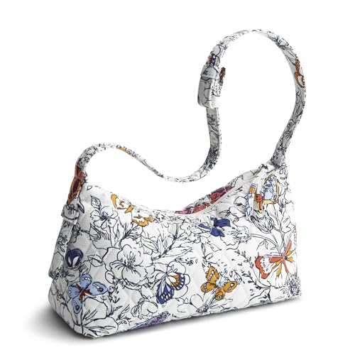 Vera Bradley Women's Premium Cotton Roxbury Crescent Shoulder Bag - color: Wing + Bloom