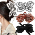3 PACK Large Bow Western Hair Claw Clips,Boho Bandana Hair Bows Clips for WomenThick Hair Non-slip Hair Accessories for Girls - color: Black,White,Red