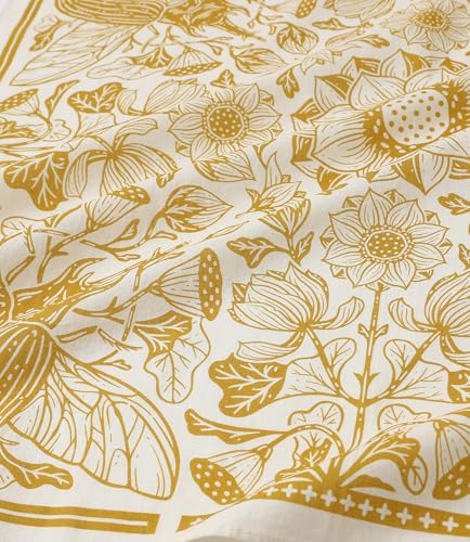 21"x21" Soft Cotton Bandana for Men and Women Unisex Head Wrap Scarf Headband Face Mask for Outdoor - color: Qm-beetles in Bloom