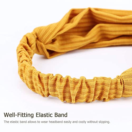 DRESHOW 16 Pack Turban Headbands for Women Elastic Back Twisted Hair Bands Face Vintage Cross Head Wrap Hair Accessories - color: 16 Pack：vintage Criss Cross B