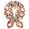 Relang Fashion Silk Satin Head Scarf for Women Hair Bandana Hair Scarf Wrap Neck Scarf for Women 27.5×27.5 inches - color: Checkerboard Palm Leaf Print in Burgundy