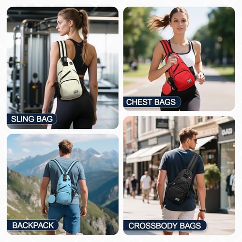 Convertible Sling Bag with Coin Pocket, 7.9" Tablet Crossbody Mini Backpack with Headphone Jack Casual Pack for Women Men Travel, Black - color: Black, size: Small