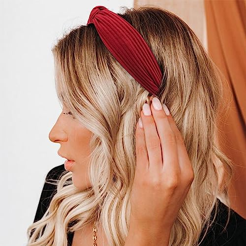 DRESHOW 8 Pack Knotted Headbands for Women Wide Turban Headband Yoga Exercise Ribbing Hair Hoop Hair Bands Accessories - color: 8 Pack Plastic Hair Hoop D