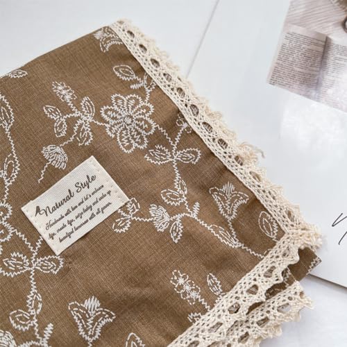 Soft Cotton Like Lace Bandana Headband, Head Wrap, Protective Coverage, Hair Neck Scarf for Women 24 x 24 inch - color: Cas007 - Sewing Flower Br