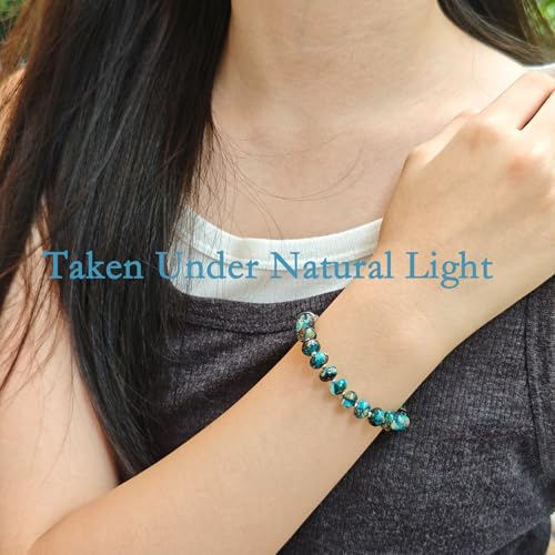 468Handmade Adjustable Natural Gemstone Crystal Bracelet Healing Power Energy Inspirational Gifts with Card for Unisex - color: 11-Imperial Jasper (Auspicious), size: 5x8mm