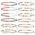 Dainty Gold Beaded Star Bracelets Stack for Women,Handmade Boho Colorful Beads Bracelet Fashion Prom Holiday Jewelry Gift Friendship Family - color: Christmas-3
