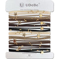 10 Packs Star Hair Ties with Gold Beads – Thin Elastic Ponytail Holders Hair Accessories for Women - color: Star-Basic