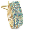 10 Pieces Women's Tennis Bracelet Set 2mm Extra-fine Delicate Rhinestones Adjustable Stackable Stretch Bracelet Wedding Party Jewelry Gifts - color: G-Jelly Blue+Light Blue