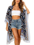 Breezy Lane Kimonos for Women Swimsuit Coverups Beach Cover Up Swimwear Cardigan Summer - color: Boho Black Blue