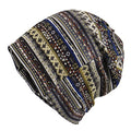 KAKU NANU Women Turban Chemo Beanies Pre Tied Caps Baggy Slouchy Headwear Sleep Scarf - color: Old Abstract Border
