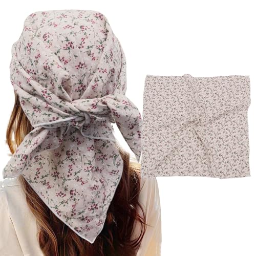 Bandanas for Women Men 21"x21" Floral Headband Scarf Versatile Hair Bandana Square Head Scarf - color: Little Romantic