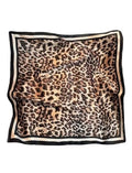 CHUNG Women's Scarf Hair Bandanas Square 27.5" Satin Wrap Fashion Pattern Scarves Emulation Silk Handbag Ribbons Necktie - color: Small Leopard