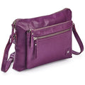 Leather Crossbody Bags for Women Small Soft Genuine Pebbled Sling Shoulder Handbag Crossover Purse with Full Adjustable Strap (Amethyst Nappa) - color: Amethyst Nappa